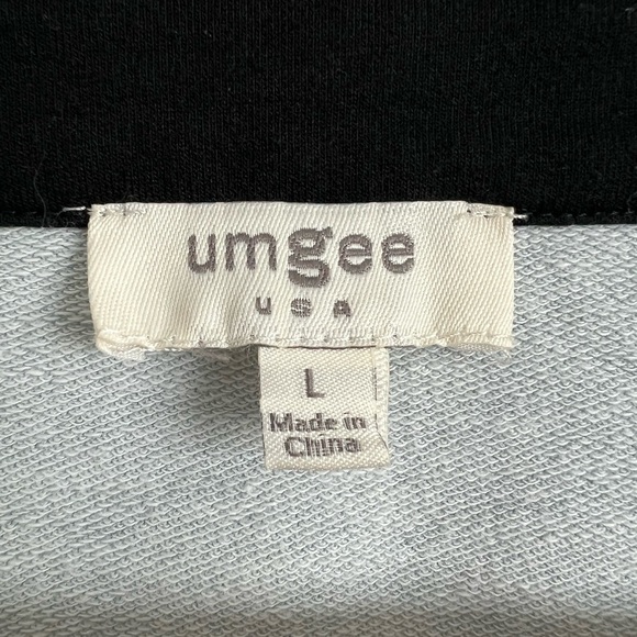 Size large UMGEE USA Oversized Multi-Textured Bubble Sleeve Sweatshirt Blue - Picture 4 of 5